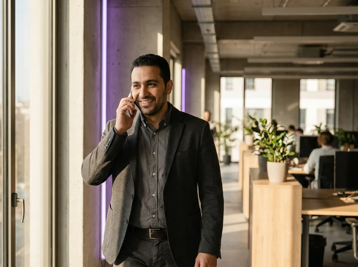 Customer on a call with a Qalyb voice agent